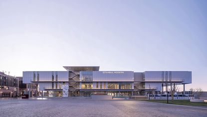 istanbul modern exterior in dusk light
