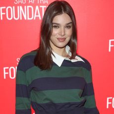 Hailee Steinfeld pulled off the rugby shirt dress trend in a striped floor-length look
