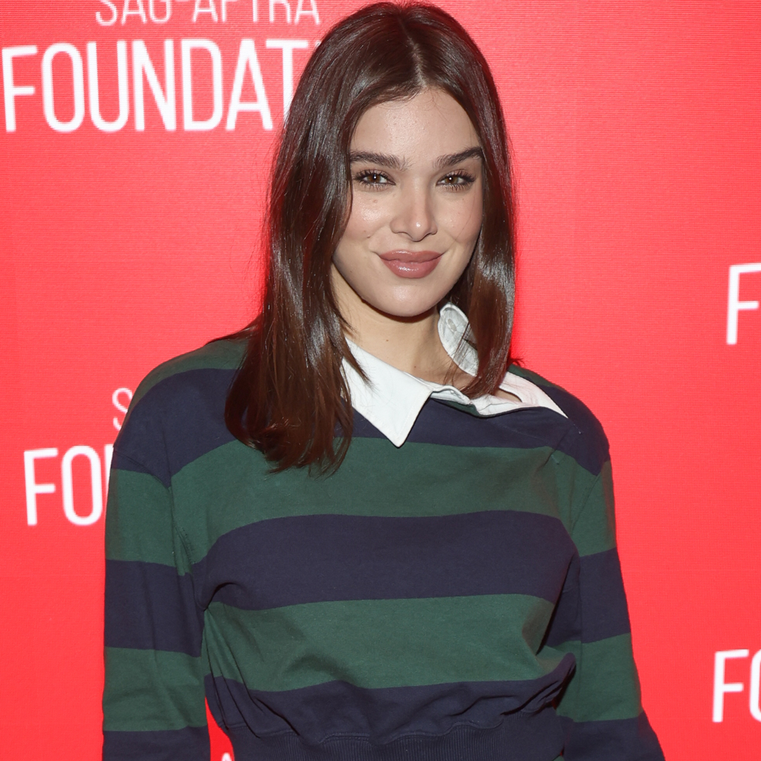 Hailee Steinfeld pulled off the rugby shirt dress trend in a striped floor-length look