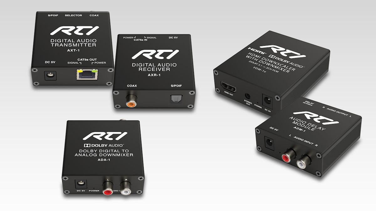 RTI has begun shipping a new line of audio distribution solutions consisting of digital audio converters (DACs), a delay module, and an extender kit.