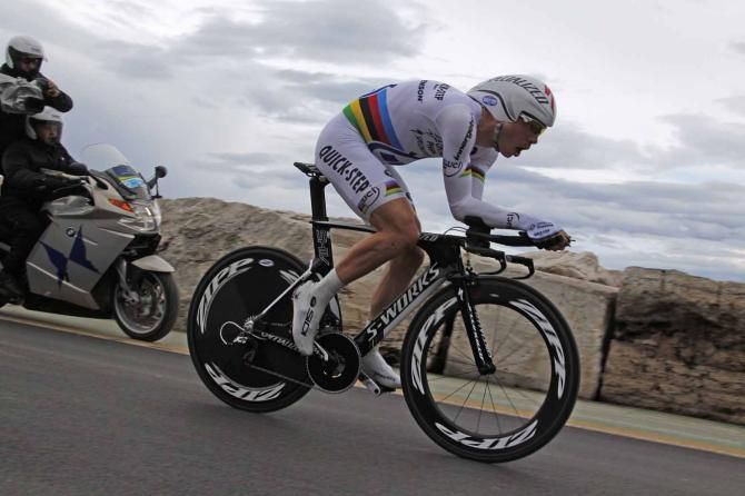 Tony Martin (Omega Pharma-QuickStep) powers to victory in San Benedetto del Tronto.