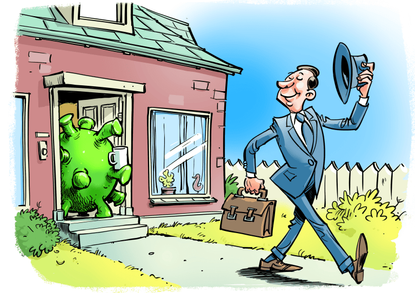 Editorial Cartoon World coronavirus return to work