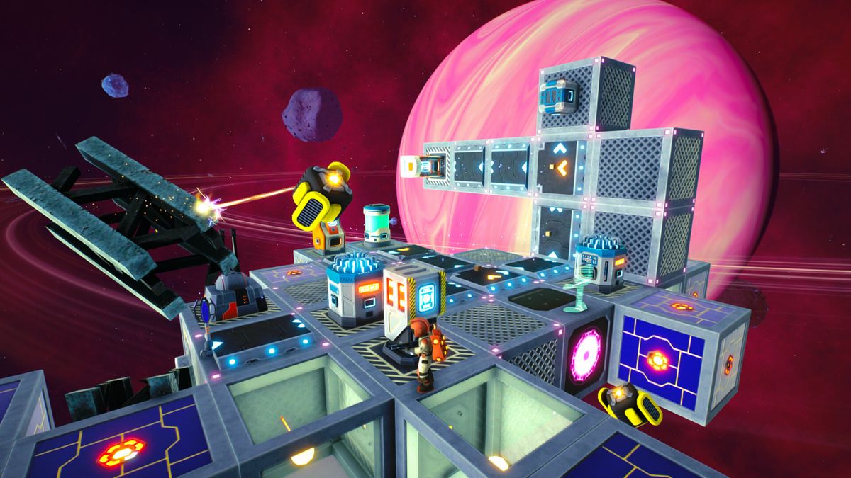 Here’s a game where you play an underpaid astronaut who salvages space junk and builds an orbital factory out of it