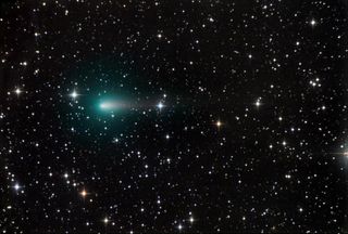 Astrophotographer Chris Schur captured this view of Comet Atlas on April 9, 2020, from Payson, Arizona. "The comet appears quite diffuse now, hopefully there will be something left to see near perihelion!" Schur told Space.com via email.