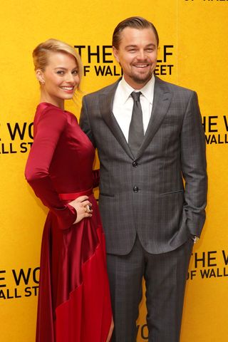Margot Robbie And Leonardo DiCaprio At The Wolf Of Wall Street Premiere