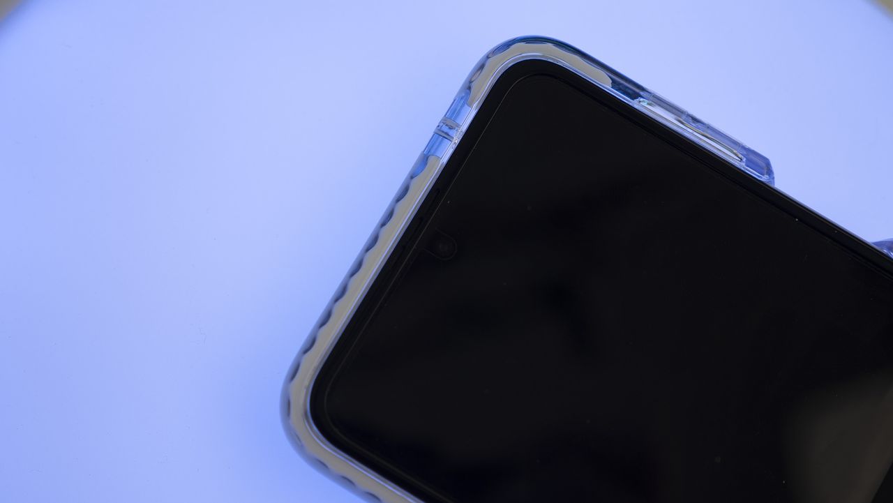 CASETiFY Binary Sunset case on the Samsung Galaxy Z Flip 3