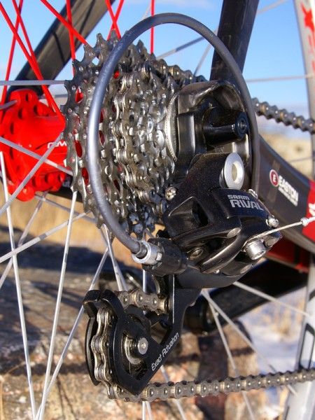 The cassette is carried over and yields very good shifts though it still can't quite match Shimano for overall smoothness.