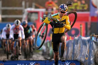 Wout Van Aert (Jumbo-Visma) racing cyclo-cross in Loenhout