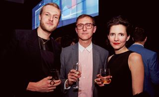 Nathan Morse, V&A curator Gareth Williams and designer Hannah Martin