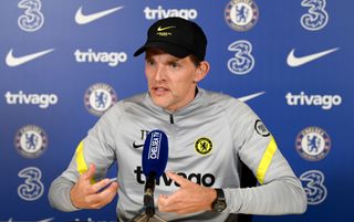 Chelsea head coach Thomas Tuchel in a press conference