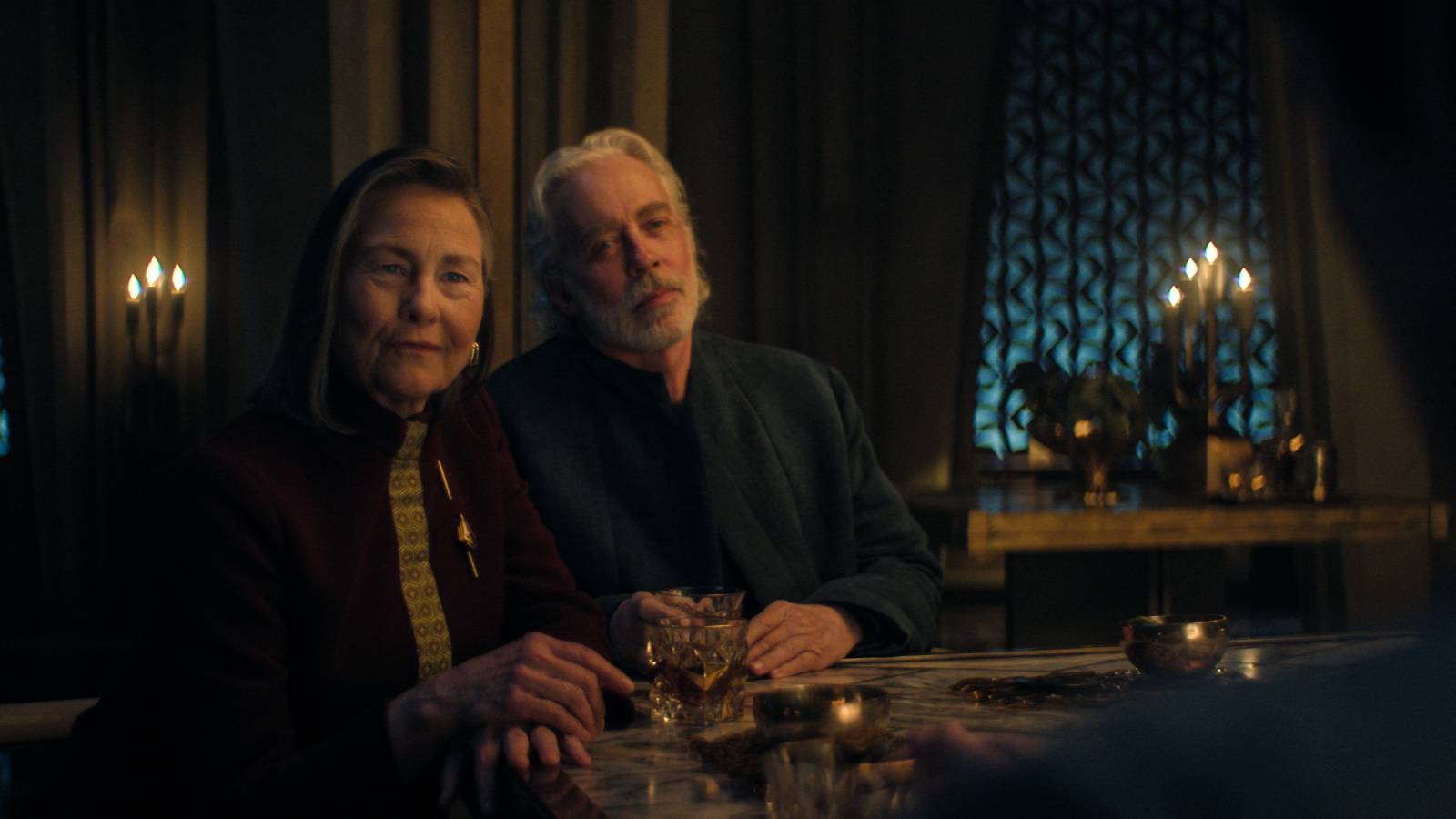 Cherry Jones and Terrence Mann in Foundation season 3