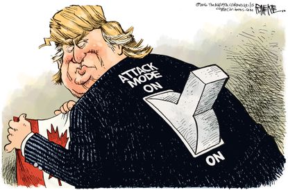Political cartoon U.S. Trump Cruz Canada Attack