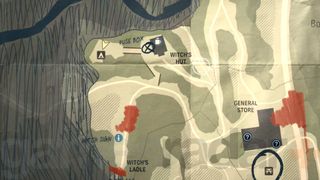 Alan Wake 2 Witch's Hut on the Cauldron Lake map