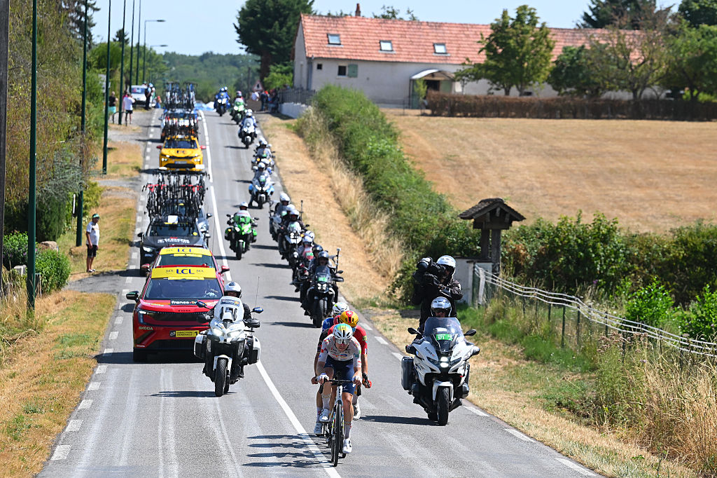 NEVERS, FRANCE - JULY 15: Mathis Le Berre of France and Team TotalEnergies during the 113th Tour de France 2026, Stage 11 a 161.3km stage from Vichy to Nevers / #UCIWT / on July 15, 2026 in Nevers, France. (Photo by Tim de Waele/Getty Images)
