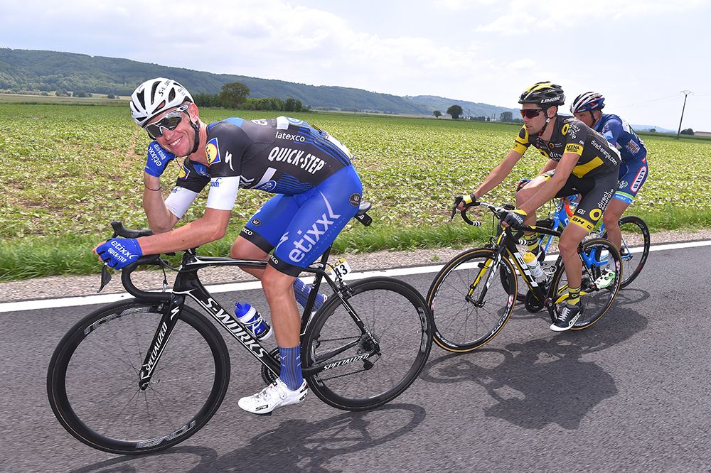 Maxime Bouet (Etixx-Quickstep) relaxed in the breakaway