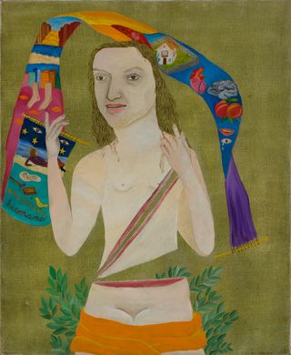 Cecilia Vicuña, Violeta Parra painting Guggeinheim