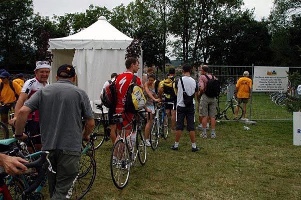 Queuing for the bike park.