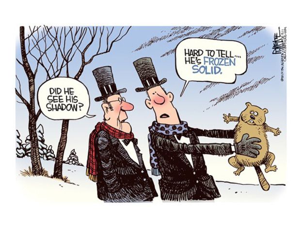 Editorial cartoon Groundhog Day