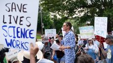Protesters in Georgia support vaccinations outside CDC vaccine advisory board meeting