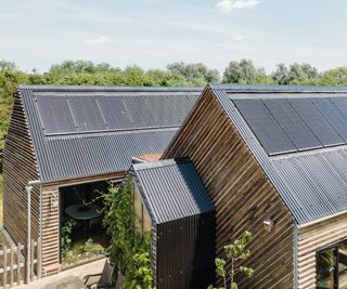 pitched roof with solar panels