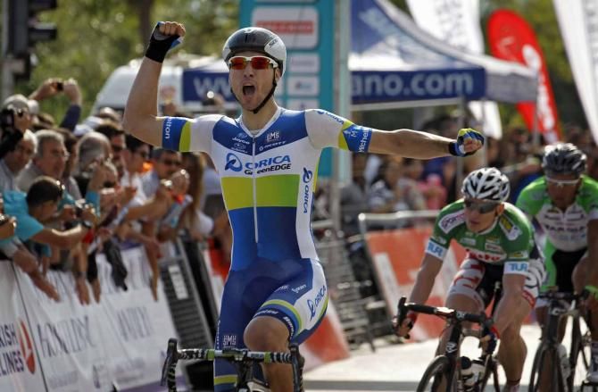 Aidis Kruopis (Orica-GreenEdge) avoided the carnage to win the stage.