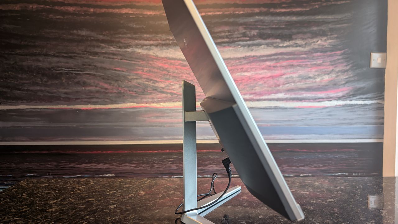 The Medion Signium 27 S1 AIO desktop pictured on a marble worksurface.