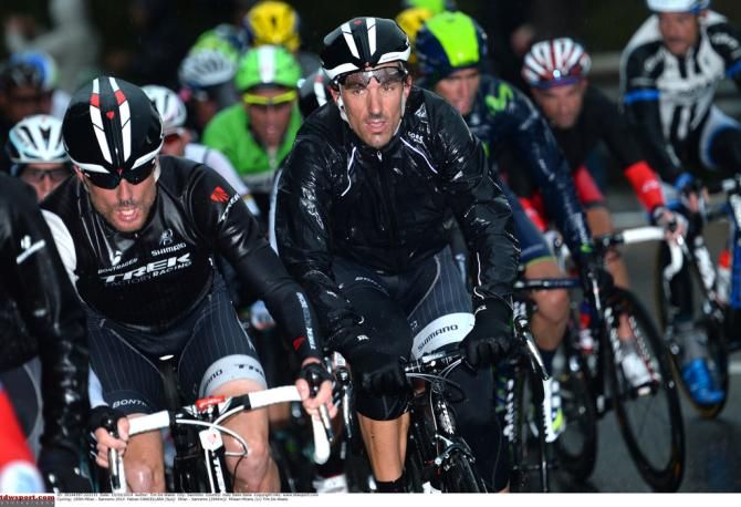 A very wet Fabian Cancellara (Trek)
