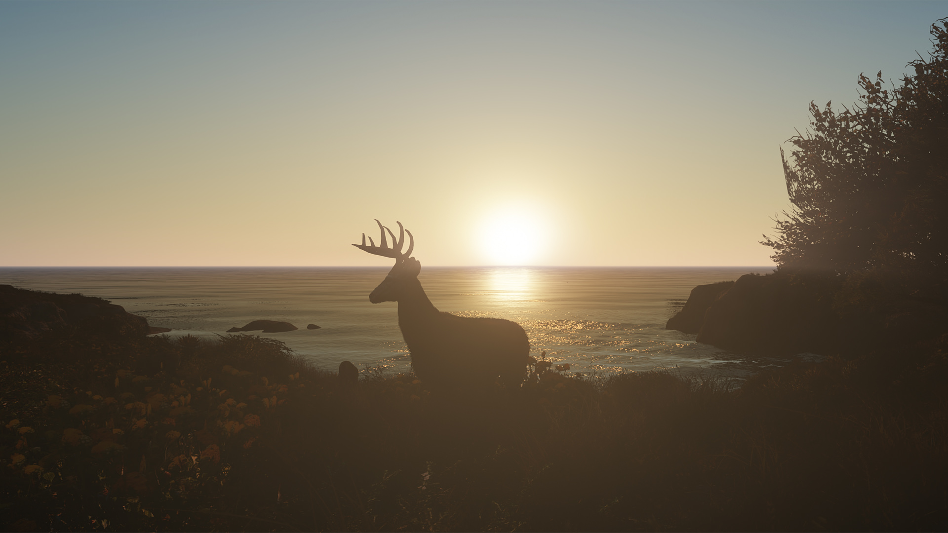 At first glance it may seem like this picture is edited, but it's actually just the new lens flare effect during sunrise. Truly a sight worth seeing. As for the deer, I made sure to include a gameplay tweak where animals cannot witness a crime and call the cops on the player. This was a real thing that Rockstar enabled in the vanilla game and I personally hated it. It's more realistic if you commit a crime in the middle-of-nowhere and get away with it. 