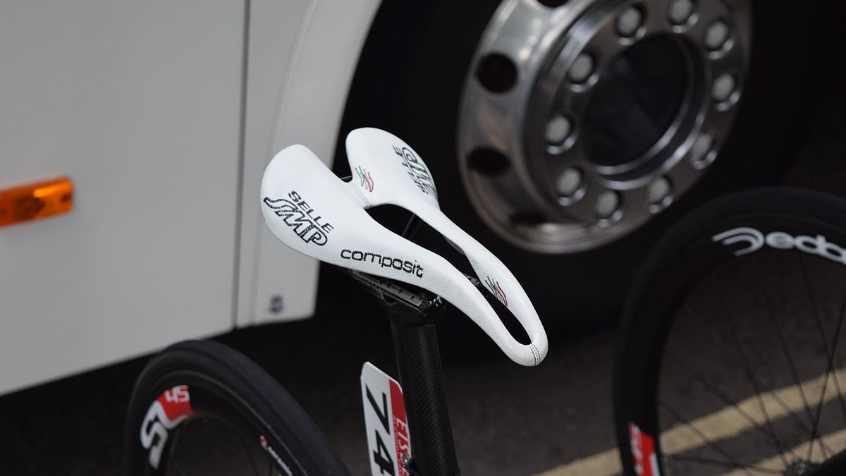 Each of the Bardiani CSF riders used Selle SMP saddles with oversize cut-out sections