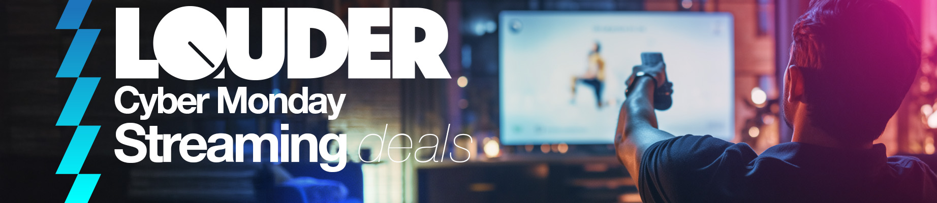 Man holding remote in his left hand watches TV