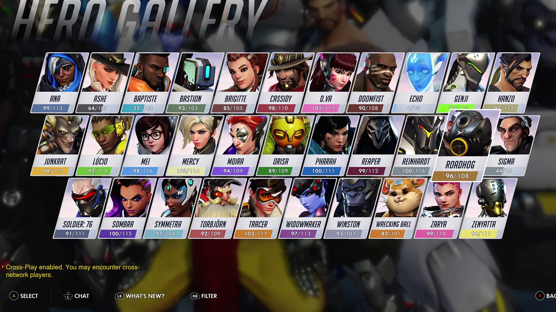 Overwatch 1 hero gallery screen