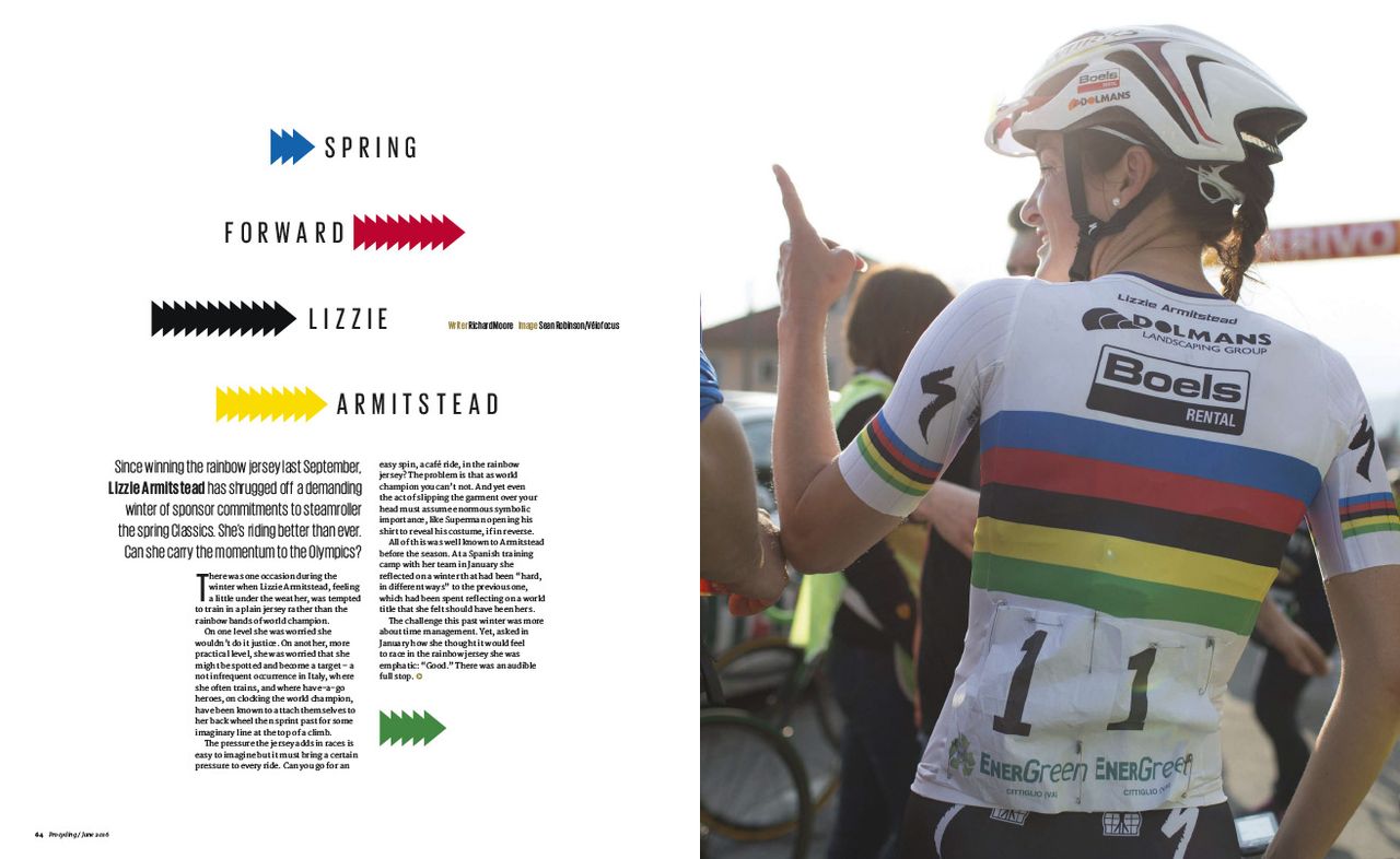 Lizzie Armitstead in this month's Procycling