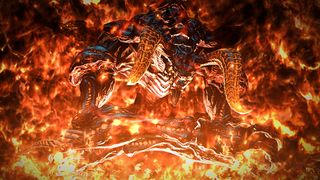 Ifrit appears in flame during Final Fantasy 14's 2.0 patch