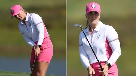 Maja Stark hits a putt at the Solheim Cup