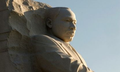 The shortened inscription on the side of the new MLK memorial turns the humble activist smug, says Maya Angelou.