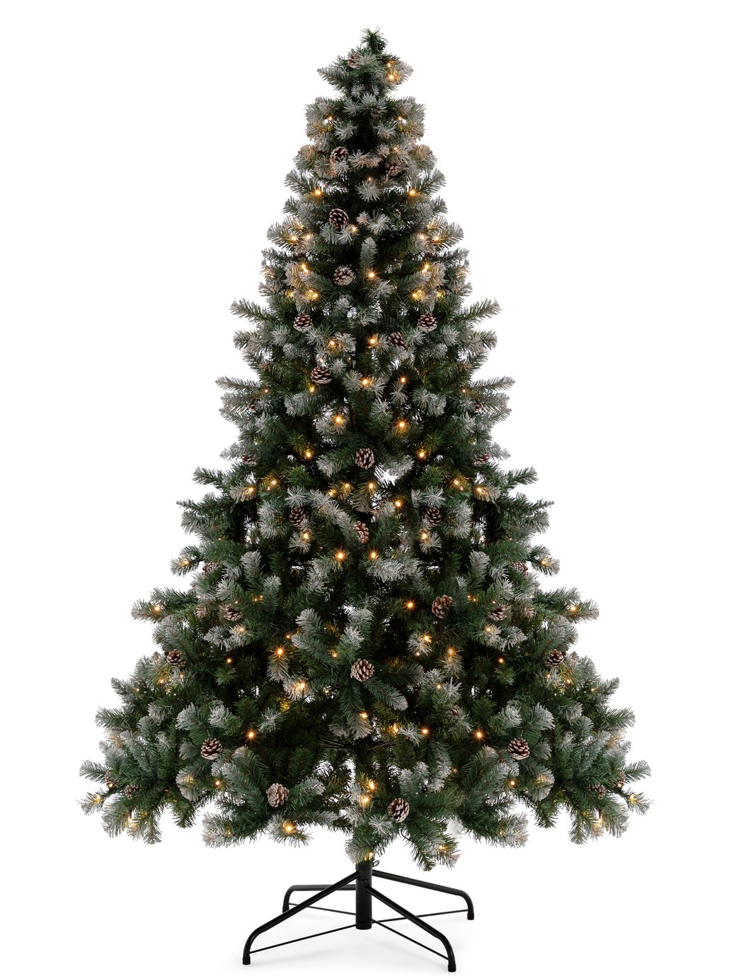 Habitat 8ft Pre Lit Blue Oscar With Pine Cone Christmas Tree