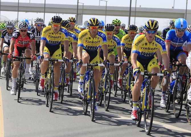 Matteo Tosatto and his Tinkoff - Saxo teammates