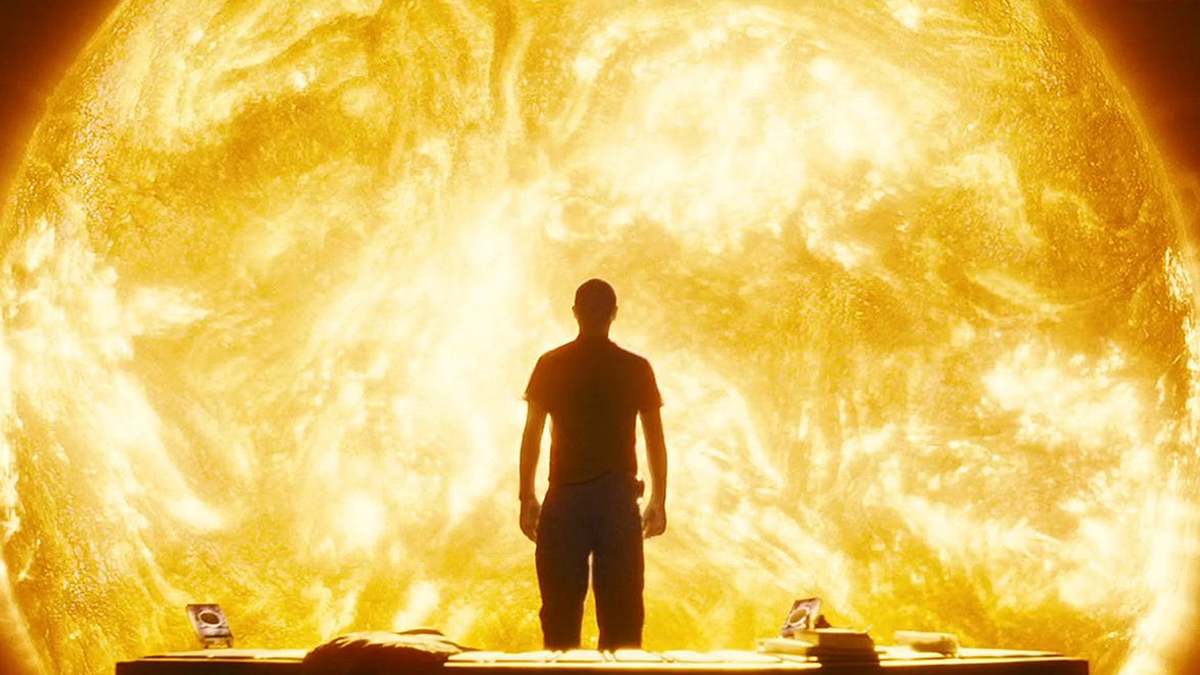 The sun as seen in the sci-fi movie Sunshine