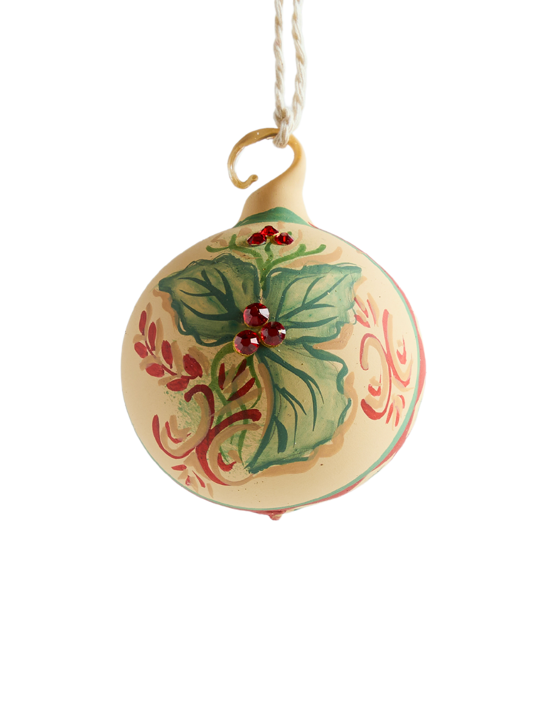 Watercolor Holly Ornament