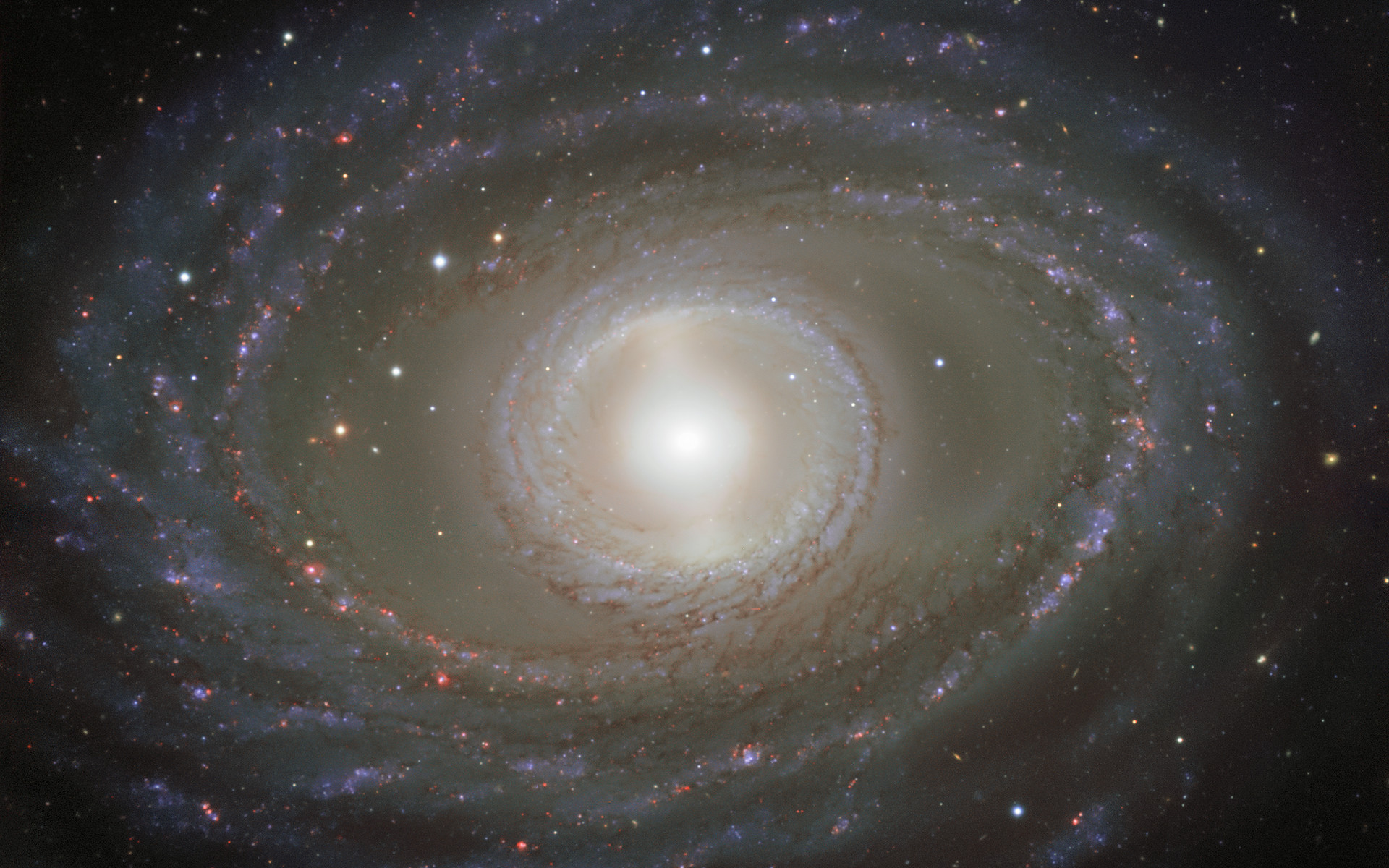 Spectacular ribbons of gas and dust sculpt the barred spiral galaxy NGC 1398 into a cosmic gem in this view from the European Southern Observatory's Very Large Telescope in Chile's Atacama Desert. This image was released Jan 1, 2018.