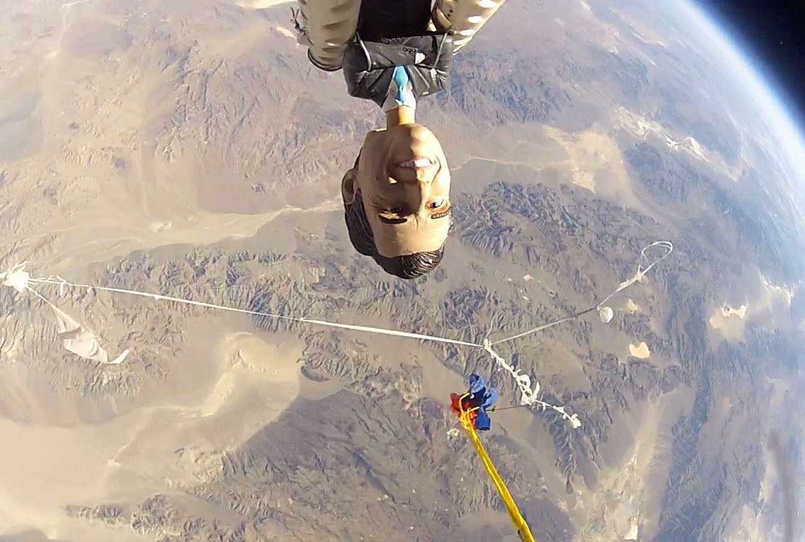 Middle and high school students in the Earth to Sky Calculus club launched a bobblehead of Mitt Romney into the stratosphere on Nov. 5, 2012 (one day before Election Day) using a weather balloon.