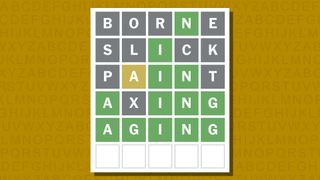 Wordle answer for game 927 on a yellow background