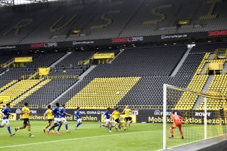 The Bundesliga resumed action last month in front of empty stands