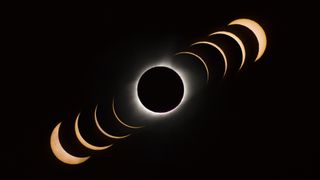 A time lapse image of an eclipse