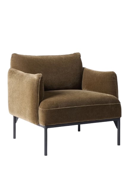 modern chenille armchair