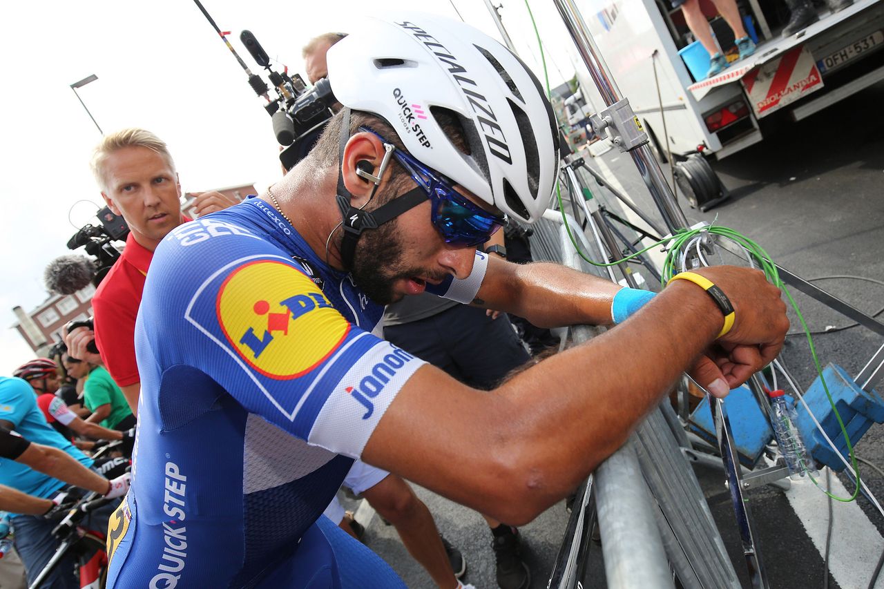 Fernando Gaviria was relegated in the sprint