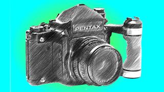 Line drawing of Pentax 6x7 camera