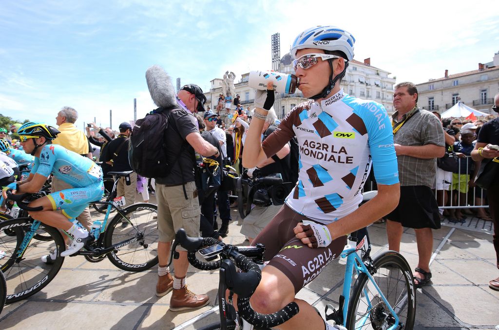 Romain Bardet (AG2R-La Mondiale) enjoying a calm moment on the start line