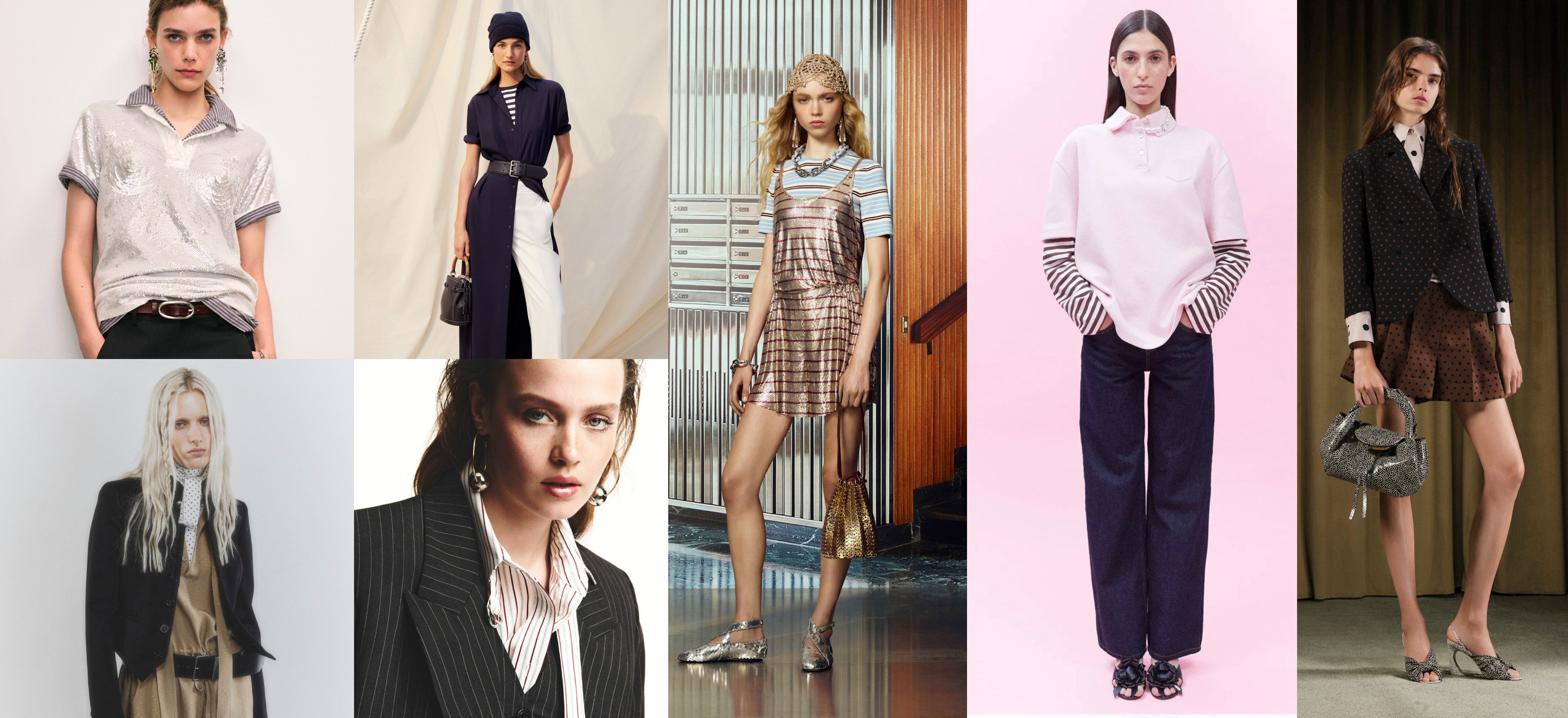 print layering at Tory Burch, Ann Demeulemeester, Ralph Lauren, Isabel Marant, Rabanne, Sandy Liang, Fendi Resorty 2026