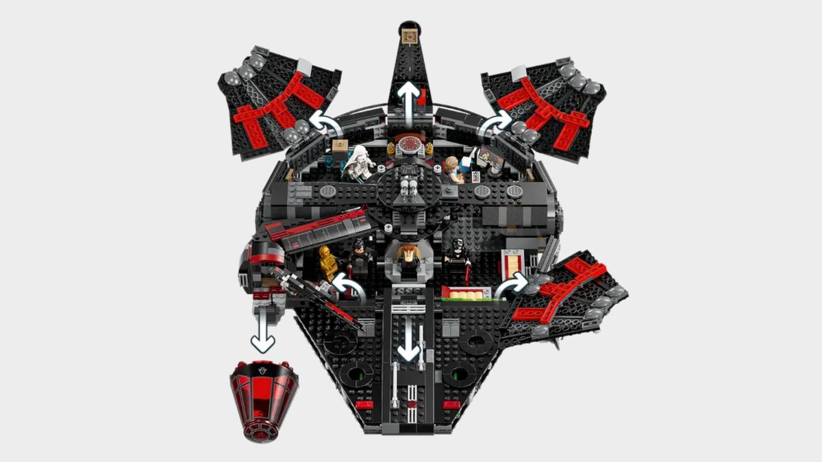 Lego The Dark Falcon kit on a plain background